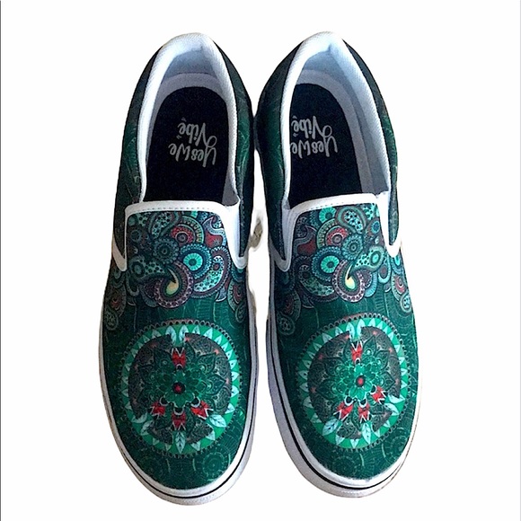 70’s inspired Canvas Slip-On Sneaker YES WE VIBE - Picture 4 of 6